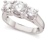 1 1/2ctw Platinum Round Diamond Three Stone Ring