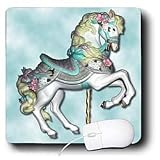 Carousel - Carousel Horse in Blue - Mouse Pads