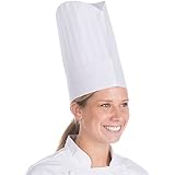 Adjustable Disposable Chef Hat Pleated Non-Woven Viscose, White, All Sizes