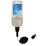 Retractable USB Cable for the Audiovox PPC 6601 with Power Hot Sync and Charge capabilities - Gomadic Brand w/ TipExchange Technology