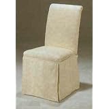 Beige Rolled Back Parson Chairs With Skirt (Pair) by
