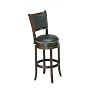 Soft Faux Leather Swivel Bar Stool with Leather Backrest in Espresso Finish