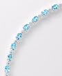 Sterling Silver Blue Topaz & Diamond Bracelet