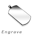 Men's Polished Stainless Steel Medium Plain Dog Tag Pendant & Free Chain - Length 60cms