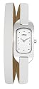 Opex - X0391LD4 - Ballerine - Montre Femme - Quartz Analogique - Cadran Acier Brossé - Bracelet Cuir Blanc