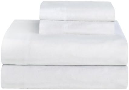 Celeste Home Ultra Soft Flannel Sheet Set with Pillowcase, Full, White