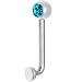 14 Gauge 5mm Zircon Blue Gem Vertical Hood Piercing -1/2" 2mm Rise