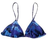 Womens Bikini Bottoms Blue Camouflage