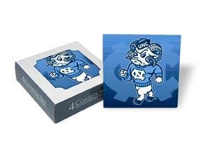 Set of 4 Ceramic Coasters Tarheels Coaster Set North Carolina Tar Heels   UNC