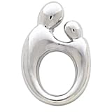14K White Gold Mother & Child Small Pendant