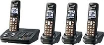 Panasonic Dect 6.0 Black Metallic Cordless Phone with Answering Machine (KX-TG6444T)