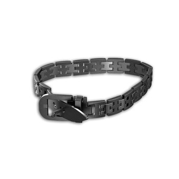 Grey Titanium Bracelet with Buckle Clasp