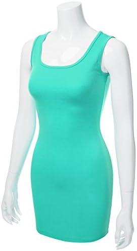 J.TOMSON Women's Basic Slight Bodycon Sleeveless Mini Tank Dress MINT 2XL