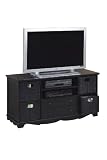Fc Wd-scrn Tv Cbnt W/wckr Bskt 2-drawer Distressed Blck
