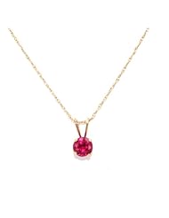 14K Yellow Gold Synthetic Ruby Pendant