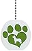 Green Dog Paw Print Solid Ceramic Fan Pull