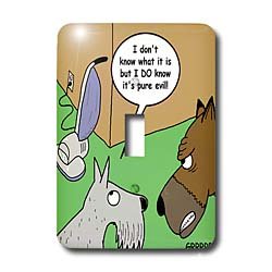 Londons Times Funny Dogs Cartoons - Dogs vs. Vacuum Cleaner - Light Switch Covers - single toggle switch
