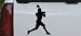 7.5in X 6in Black -- Football Player Sports Car Window Wall Laptop Decal Sticker