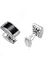 18k White Gold & Diamond Cufflinks with Onyx Rectangle Gemstones
