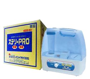 ステリ・ＰＲＯ　２０Ｌ（２００ｐｐｍ液）＆超音波加湿器（ＩＳＫ-５００）　食中毒予防、ウイルス・花粉症・消臭対策に！　