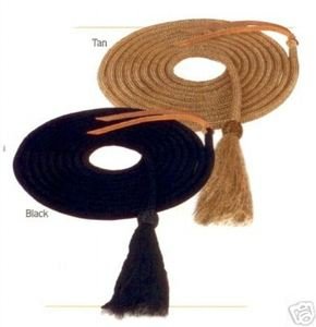 Black Horse Show Nylon Mecate Reins Horsehair Tack 22 FOOT
