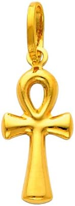14k Yellow Gold Small Egyptian Ankh Charm Pendant