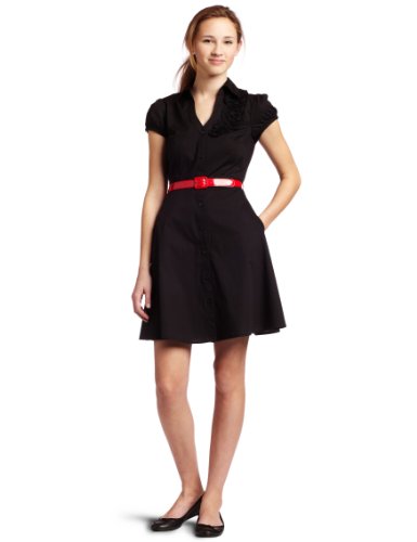 A. Byer Junior's Shirt Dress With Rosette Applique And Fashion Belt