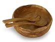 Wood salad bowl, 'Leafy Greens'