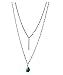 SUNNOW Women's New Alloy Turquoise Pendant Double Long Necklace