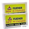Feather Hi-Stainless Platimum Double Edge Razor Blades 20 Ct