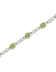 14kt Yellow Gold Oval Peridot Bracelet.