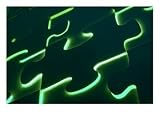 Black Puzzle with Green Light Shining Through the Cracks Hobbies Photographic Poster Print, 32x24