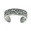 Cupid Hearts & Arrows Adjustable Toe Ring - Sterling Silver Jewelry