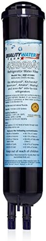 QualityWater Tech Premium Refrigerator Water Filter - Replaces 4396841, 4396710, 469020, W10186667 and others - Compatible replacement of Whirlpool, Pur and Kenmore water filters