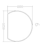 Kaminbodenplatte/Glasplatte Kreisabschnitt 1250x1000mm nur 49,- Euro