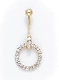 14K CZ Belly Ring w/ Circle Chm ES-1954