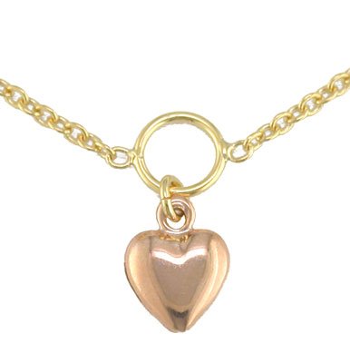 14K Yellow Gold Heart Anklet