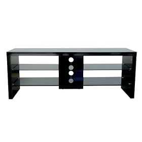 Kaorka K15 - Designer Glass Stand For LCD & Plasma TV Up To 42KG - Gloss Black