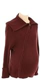Lilo Maternity Diagonal Ribbed Zip Sweater
