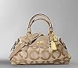 Coach Op Art Sabrina Satchel Duffle Bag Tote 12947 Sand