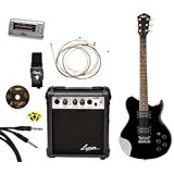 Lyon by Washburn Electric Guitar - Black (LI15BPAK)