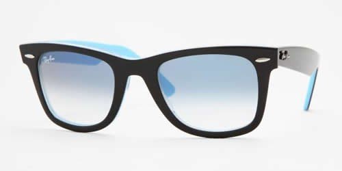 Ray Ban Sunglasses Original Wayfarer RB2140 1001 3F Black on Azure Crystal Blue Gradient 54mm product image