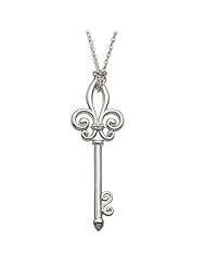 Fleur-de-lis Key Pendant in Silver