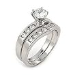 7mm CZ Wedding Set With 6mm CZ Stone 7mm CZ Wedding Set With 6mm CZ Stone