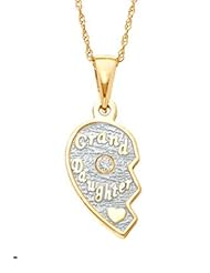 Granddaughter Half Pendant in Sterling Silver with April White Spinel Birthstone (Grandmother Half sold seperately)