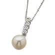 FreshWater White Cultured Pearl And Diamond Necklace