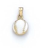 14k Domed Enamel Baseball Pendant