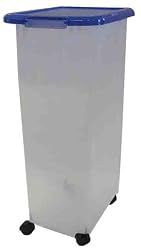 Richell Pet Food Keeper, 60-Quart, Clear with Blue Lid