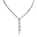Eve's Addiction Sterling Silver Diamond Cubic Zirconia Necklace