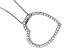 14K White Gold Floating Heart Pendant Enhanced with Pave Set Diamonds, Sliding on a 16 Cable-Chain Necklace.